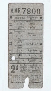VINTAGE EASTBOURNE TRANSPORTATION 2d BUS TICKET - HEATHFIELD TRANSFER STATION - Bild 1 von 2