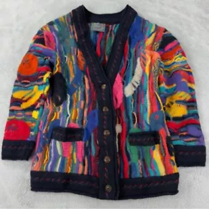 Coogi Australia Knit Multicolor Wool Cardigan Women’s Size L - Picture 1 of 15