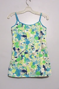 Justice Girls Blue/Green Cami Top Shirt Size 18 Bra Shelf EUC!!! - Picture 1 of 2