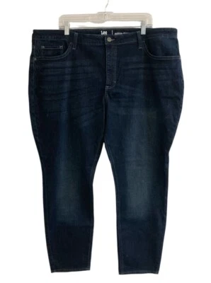 Pantalones de mezclilla Lee Riders para mujer talla 24 calce regular tiro medio ajustados elásticos lavado oscuro Foto 1 de 4