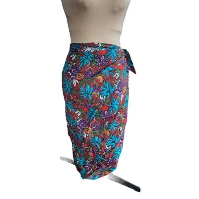 Falda envolvente vintage Saks Fifth Avenue talla 14- Colorido, estampado único, otoño, maxi Foto 1 de 4