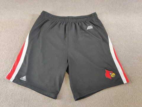 Adidas Louisville Cardinals Basketball Shorts 44 Big East 35x9 Black Red White Cover