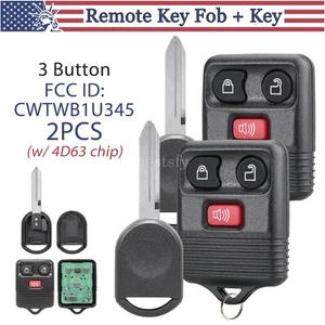 2 For 2004 2005 2006 Ford F150 F250 F350 Keyless Entry Car Remote Fob + 40 Key - Picture 1 of 10