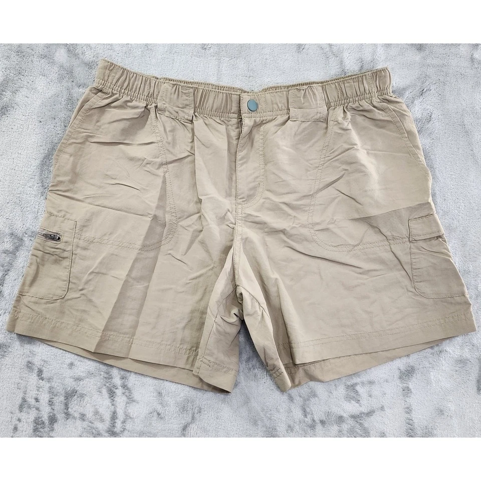 Columbia Sandy River 货物尼龙短裤 L 码棕褐色轻便户外远足 — 第 1/4 张图片
