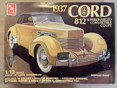 Rare AMT 1:12 1937 Cord 812 Supercharged Convertible Coupe Model Kit – NEU /OVP  - Bild 1 von 4