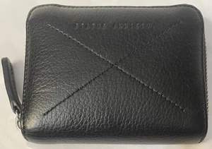 Portafoglio STATUS ANSIA Wayward nero bi-fold zip intorno pelle buone condizioni - Foto 1 di 8