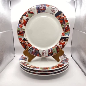 Vintage Coca Cola Marke Geschirr—Lg Teller—Santa Collage—Steinzeug—Sakura—EUC - Bild 1 von 11