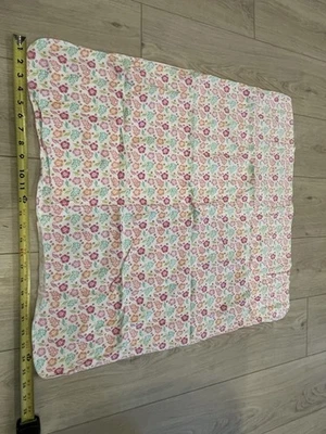 RARE Garanimals Tropical Floral Baby Blanket Pink Flower Flannel Receiving - Image 1 of 4