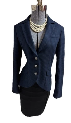 Traje Falda Mercado Negro Casa Blanca Talla 4 Conjunto de Dos Piezas Bolsillos Fácil Cuidado WHBM Foto 1 de 4