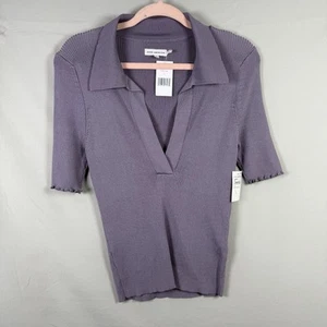 Good American geripptes Polo Dusty Violet Größe 3 UVP 99 $ - Bild 1 von 7