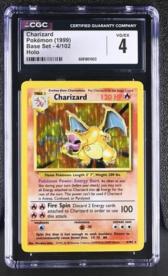 CGC 4 Charizard 1999 Base Set 4/102 Holo Pokemon Card - Image 1 of 2
