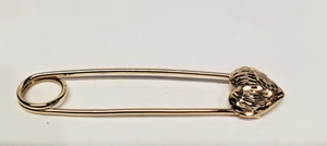 14kt Solid Yellow Gold Heart Brooch/Pin Charm Holder 1.5 Grams /4.5 cm length - Picture 1 of 5