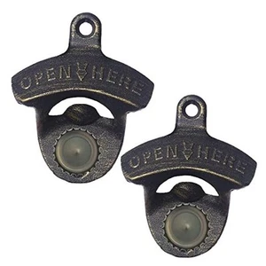 Stainless Magnetic Wall Mount Beer Cap Opener Post Mounted Bottle Opener with - Picture 1 of 6