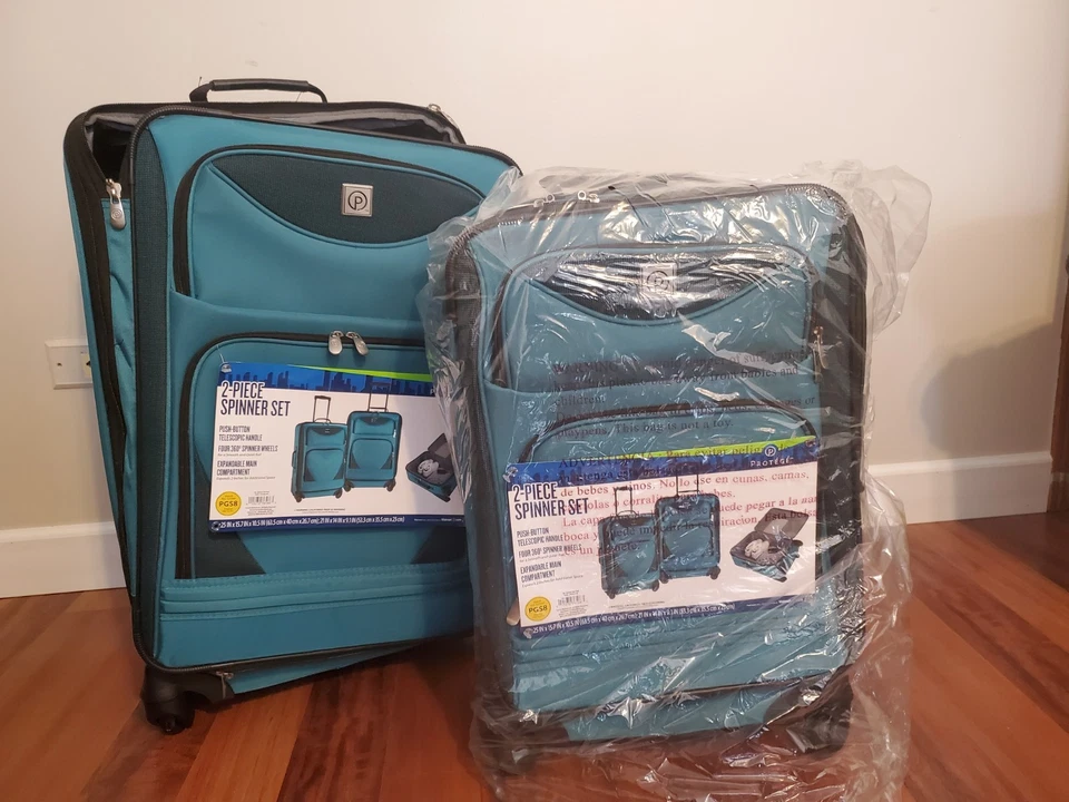 Juego de equipaje de 2 piezas con ruedas verde azulado nuevo Foto 1 de 2