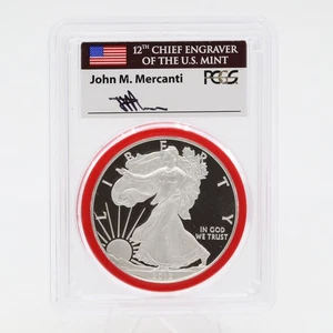 2012 S Silver Eagle 75th Anniv. Set PR70DCAM PCGS Signed By John M Mercanti - Picture 1 of 2