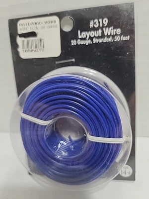 Alambre de diseño azul calibre 20 escala HO N ATLAS 319 DISEÑO DE VÍAS DE TREN 50 pies Foto 1 de 4