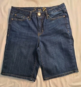 Seven 7 Denim Shorts Womens Size 10 Med Wash Inseam 10” Stretch - Picture 1 of 11