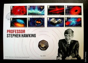 Great Britain GB UK "SCIENCE ~ SPACE ~ PROF STEPHEN HAWKING" Coin Cover PNC 2019 - Picture 1 of 20