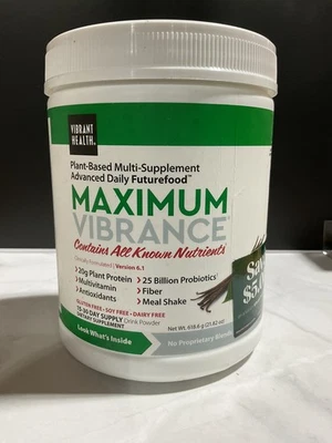 Vibrant Health - Frijol de vainilla Maximum Vibrance 22,5 oz Foto 1 de 4