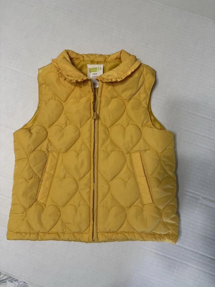Crazy 8 Girls Amarillo Puffer Mejor Con Corazones Talla S 5/6 Más Brillante En Persona Foto 1 de 4