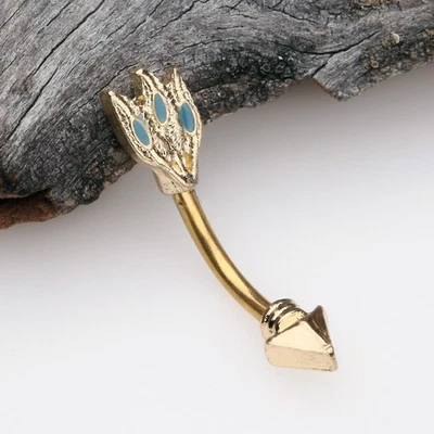 Tribal Feather Arrow Curved Barbell 16ga - Image 1 of 2