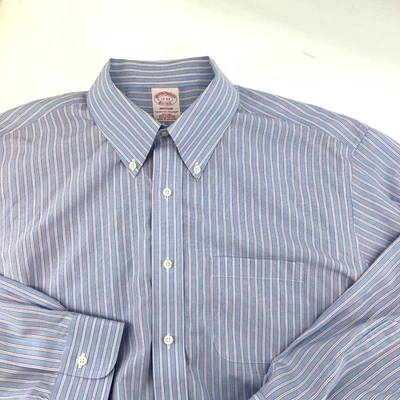 Camisa Brooks Brothers Madison azul a rayas con botones para hombre 17/33 Foto 1 de 4
