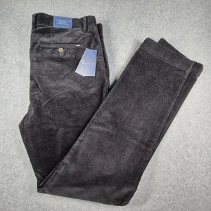 Polo Ralph Lauren Corduroy Black Trousers Men's W34/36 L31 Slim Fit BNWT - Picture 1 of 12