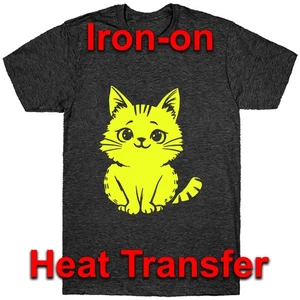 Cat Iron On - Heat Transfer Pet Decal for Fabrics - Picture 1 of 2