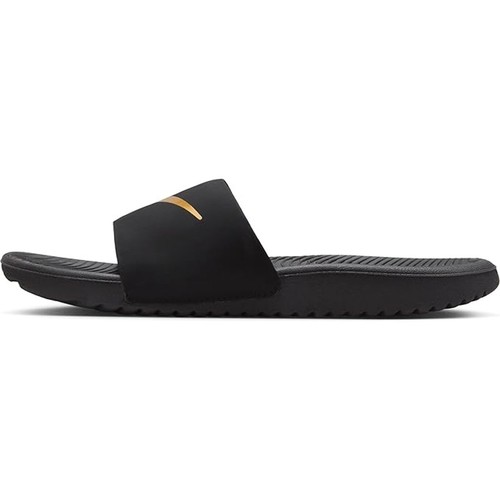 Sandalo Nike unisex Kawa Slide nuovo con etichette nero oro metallizzato 5 bambini grandi