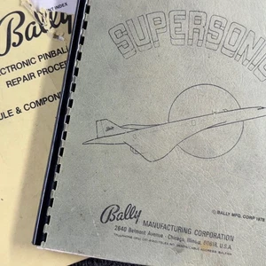 Bally Supersonic Pinball Manual Esquemas BONO Reparación Electrónica 560 ORIGINAL - Imagen 1 de 5