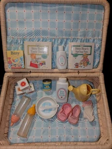 American Girl Bitty Baby Wicker Suitcase & Accessories early *Please Read - Picture 1 of 9