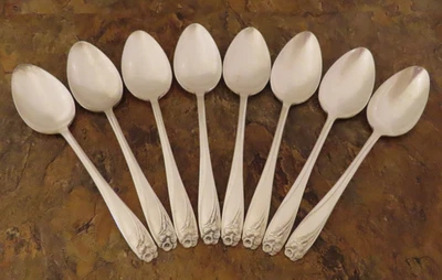 Juego de 8 cucharas soperas ovaladas IS Daffodil 1847 placa de plata lote de cubiertos de colección J Foto 1 de 4