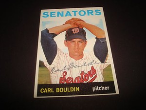 1964 TOPPS HI # 518 CARL BOULDIN WASHINGTON SENATORS SIGNED AUTOGRAPH CARD -BC