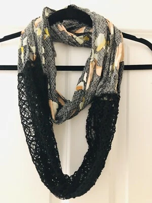 Pins And Needles Urban Outfitters Infinity Scarf Mesh Floral Print Boho - Image 1 of 4
