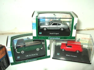 Cararama X3 vehicles inc Ford Capri, Mini Cooper Panel Van, VW T1 Pickup 1:72 - Picture 1 of 5