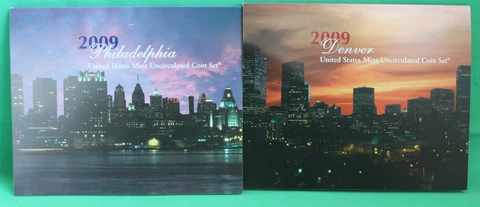 2009 P and D US Mint ANNUAL Uncirculated Coin Set 36 Coins Satin Finish LINCOLNS Cover