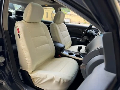 For Volkswagen Jetta Car Seat Cover Front Set Waterproof Beige Canvas 2PCS - Image 1 of 4