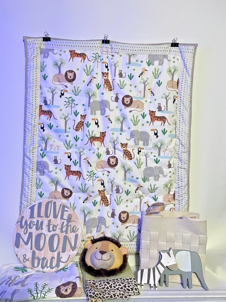 Постельное белье для кроватки Africa Safari Animal 8 шт. — см. подробности 🌟 - Изображение 1 из 4