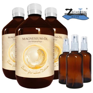 Zechstein Inside MagnesiumÖl 3 x 1000ml mit je einer Sprühflasche 100ml aus Glas - Bild 1 von 4