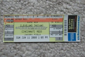 CLEVELAND INDIANS VS REDS 6/11/2000 FULL TICKET ~ KEN GRIFFEY JR. (HR #416) - Picture 1 of 1