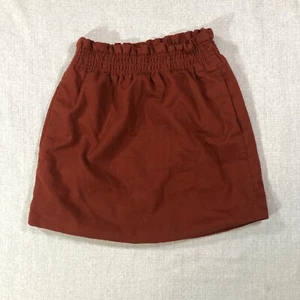 J. Crew Mini Skirt Womens SZ 0 Elastic Gathered Waist Straight Wool Pockets READ - Picture 1 of 8
