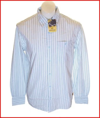 Nueva Camisa Auténtica Para Hombre Wrangler Vintage Maverick Manga Larga Rayas Azul 2XL Foto 1 de 2