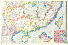 SOUTH CHINA. inset Weihaiwei (Weihai) & Shanghai. Taiwan Formosa 1920 old map