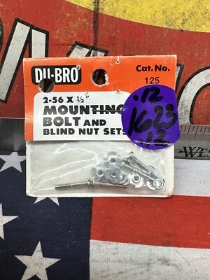 DU-BRO 125 Mounting Bolts & Nuts 4 2-56 x 1/2 NewInPack USA Shipped - Image 1 of 3
