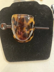 French Lucite Hair Clip Faux Tortiouse Shell Made In France NEW - Picture 1 of 4