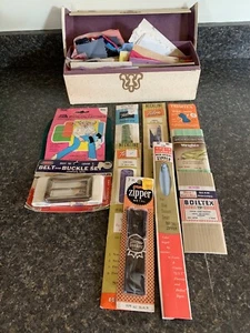 Lot of VINTAGE SEWING SUPPLIES - Zippers, Binding, Bias Tape, Patches AND MORE - Picture 1 of 7