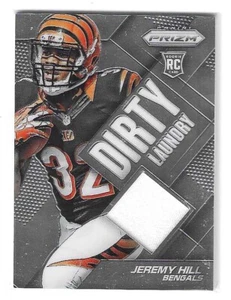 2014 PRIZM JEREMY HILL DIRTY LAUNDRY EVENT WORN MATERIALS RC #DL-JH BENGALS - Picture 1 of 2