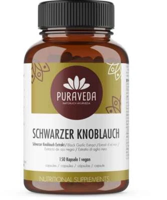 Schwarzer Knoblauch Extrakt (150 Kapseln) Puraveda (233,93 EUR/kg)