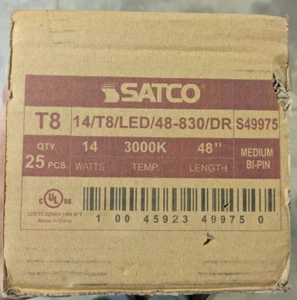 QTY 15 Satco S49975; 14 Watt; 4 Foot LED T8; Medium Bi Pin Base; - Picture 1 of 2