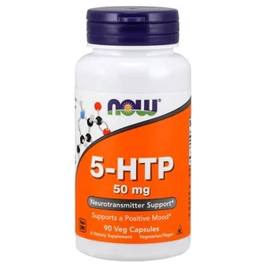 NOW Foods 5-HTP, 50 mg, 90 Veg Capsules - Neurotransmitter & Mood Support - Picture 1 of 3